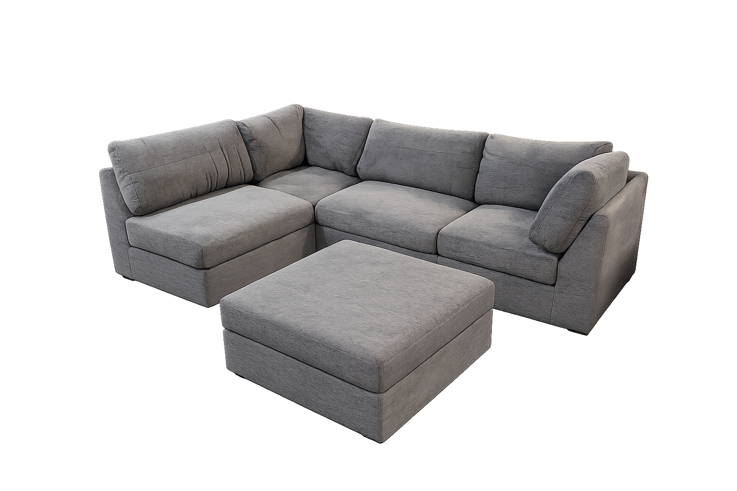 Solterra Modular Sectional with Ottoman - Grey
