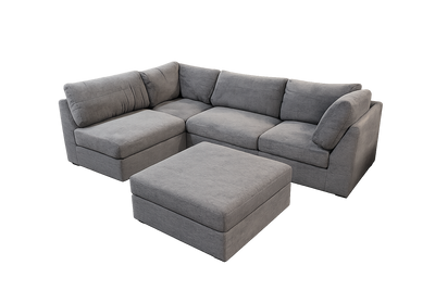 Solterra Modular Sectional with Ottoman - Grey
