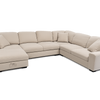 Aspen Beige Fabric Sectional with Storage Chaise