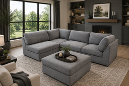 Solterra Modular Sectional with Ottoman - Grey