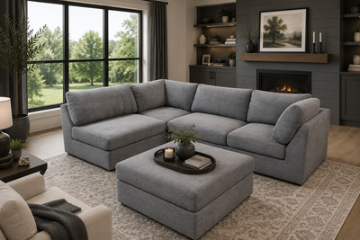 Solterra Modular Sectional with Ottoman - Grey