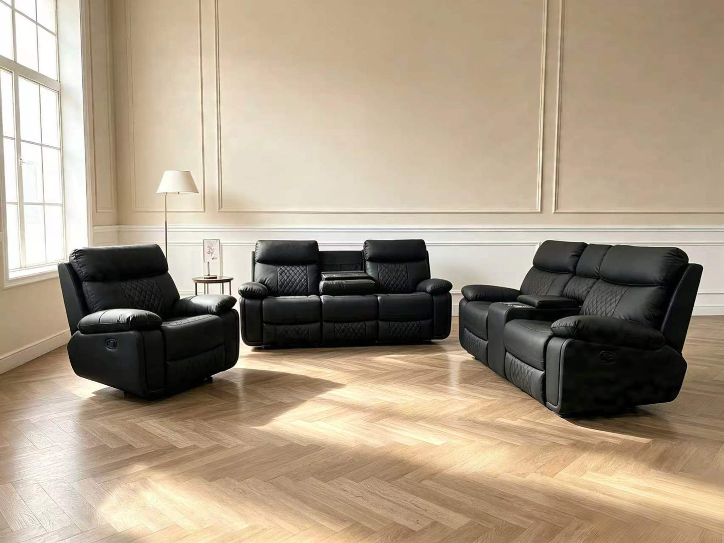 Harbor Ridge Reclining Living Room Set - Black