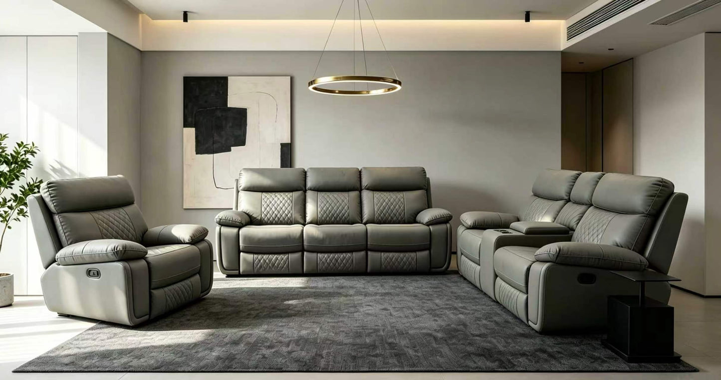 Harbor Ridge Reclining Living Room Set - Light Grey