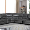 Rex Charcoal Leather Aire Reclining Sectional