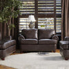 1496 - Leather Look Dark Brown Sofa