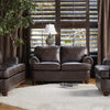 1496 - Leather Look Dark Brown Sofa