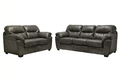 1601 - Leather Gel Grey Sofa