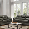 1601 - Leather Gel Grey Sofa