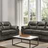 1601 - Leather Gel Grey Sofa