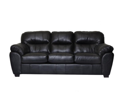 1601 - Leather Gel Black Sofa
