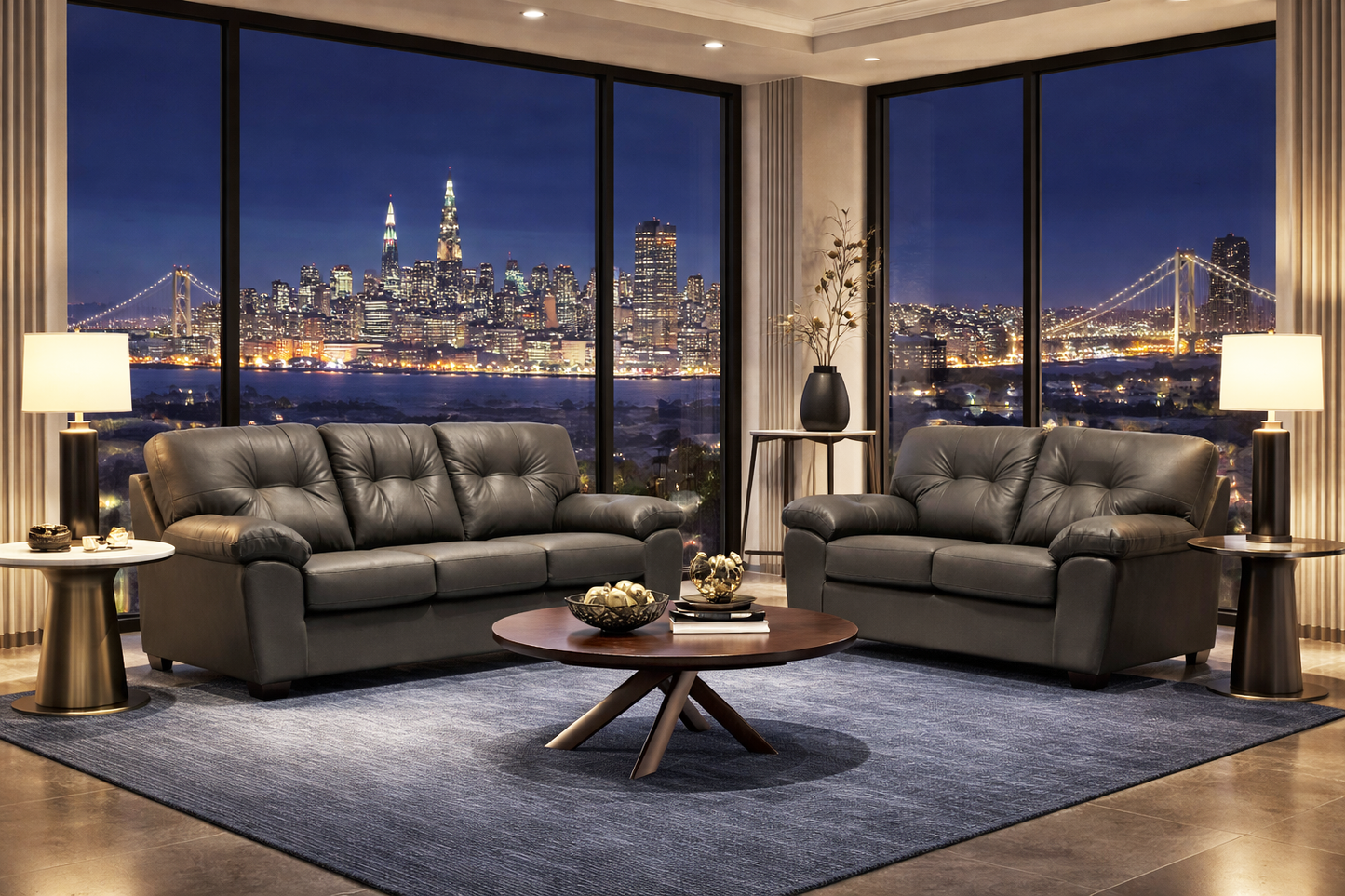 1612 - Dark Grey Sofa