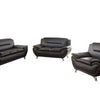 Kingston - Sofa Set Faux Leather - Black