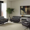 Kingston - Sofa Set Faux Leather - Black