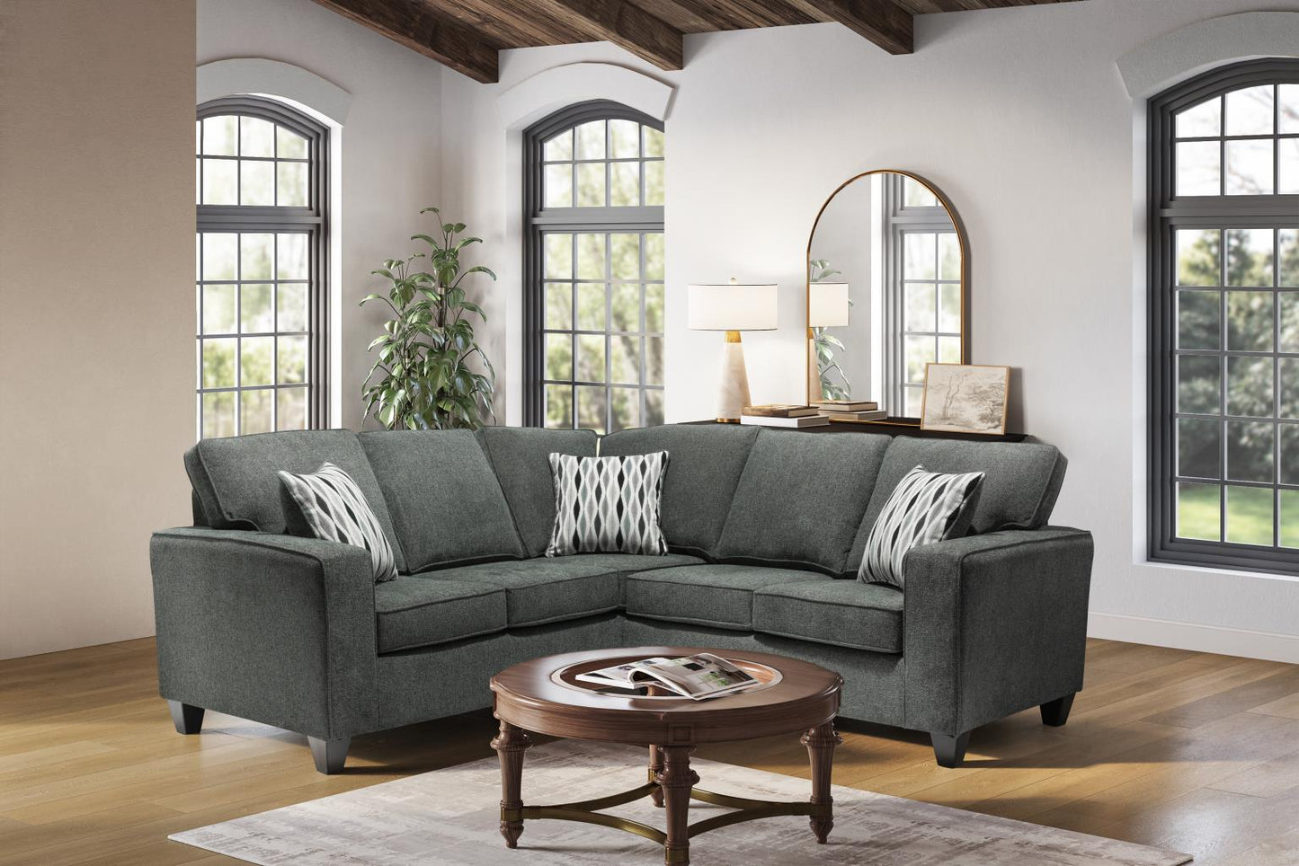 6818 - Charcoal Sectional