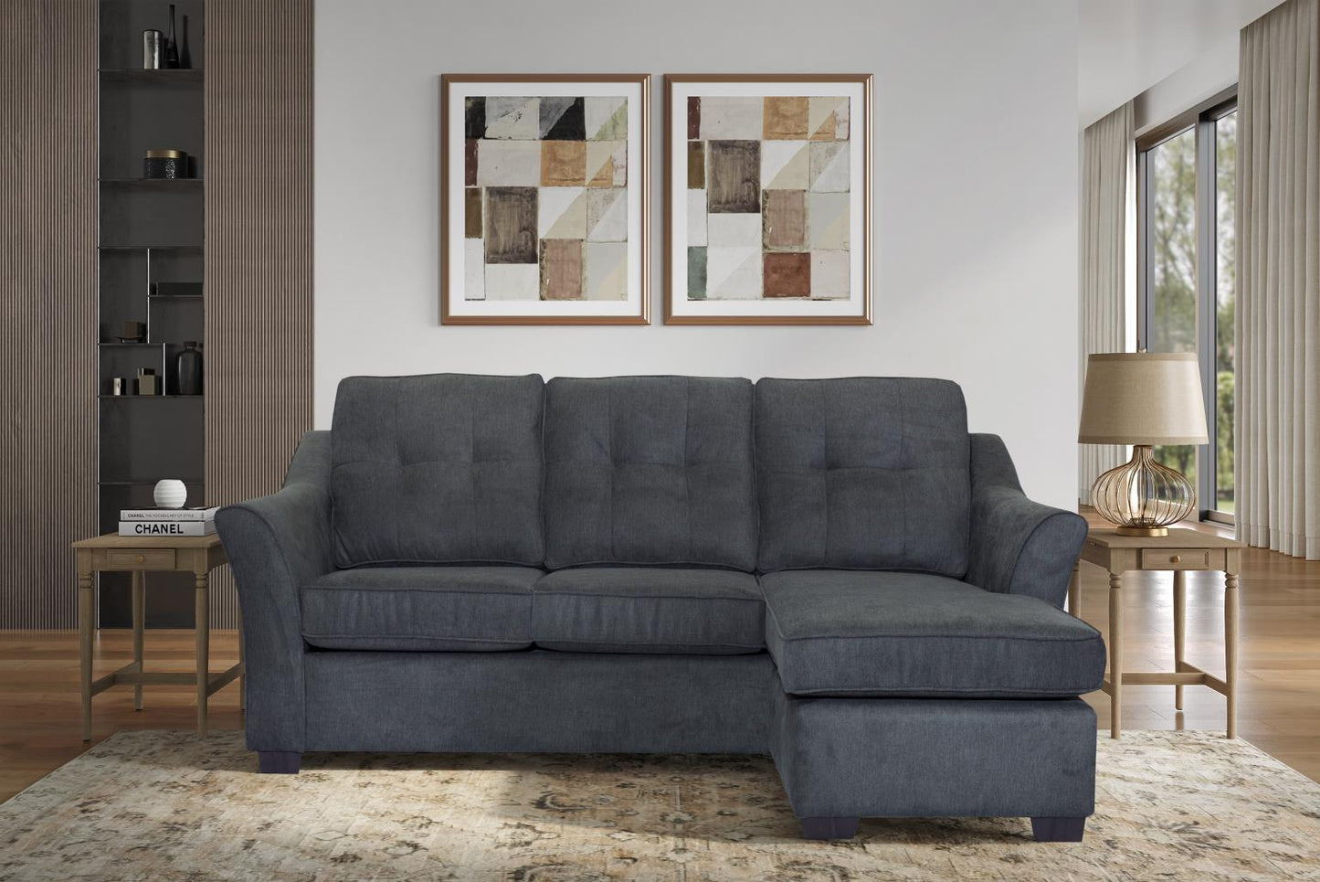 2125 - Felix Charcoal Sofa Chaise