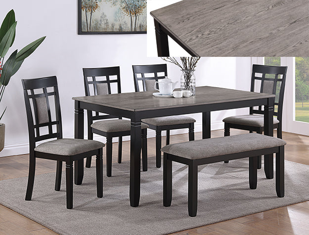 Paige 6 Piece Dining Set in Gray