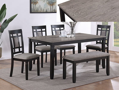 Paige 6 Piece Dining Set in Gray