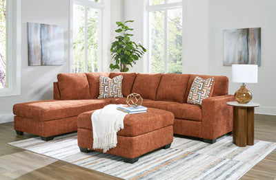Sunset Ember - Left Chaise Sectional - Orange