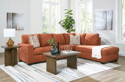 Sunset Ember - Right Chaise Sectional - Orange