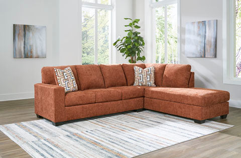 Sunset Ember - Right Chaise Sectional - Orange