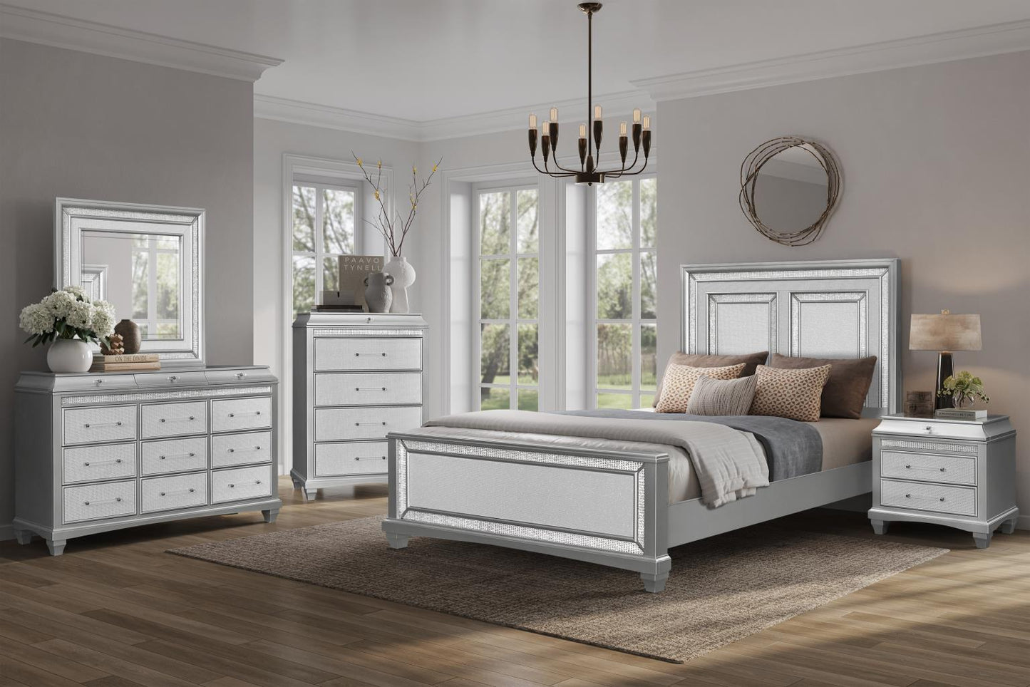 Glam Queen Bedroom Set - Silver