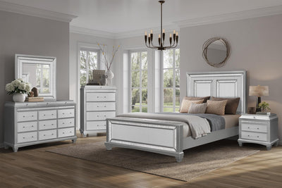 Glam Queen Bedroom Set - Silver