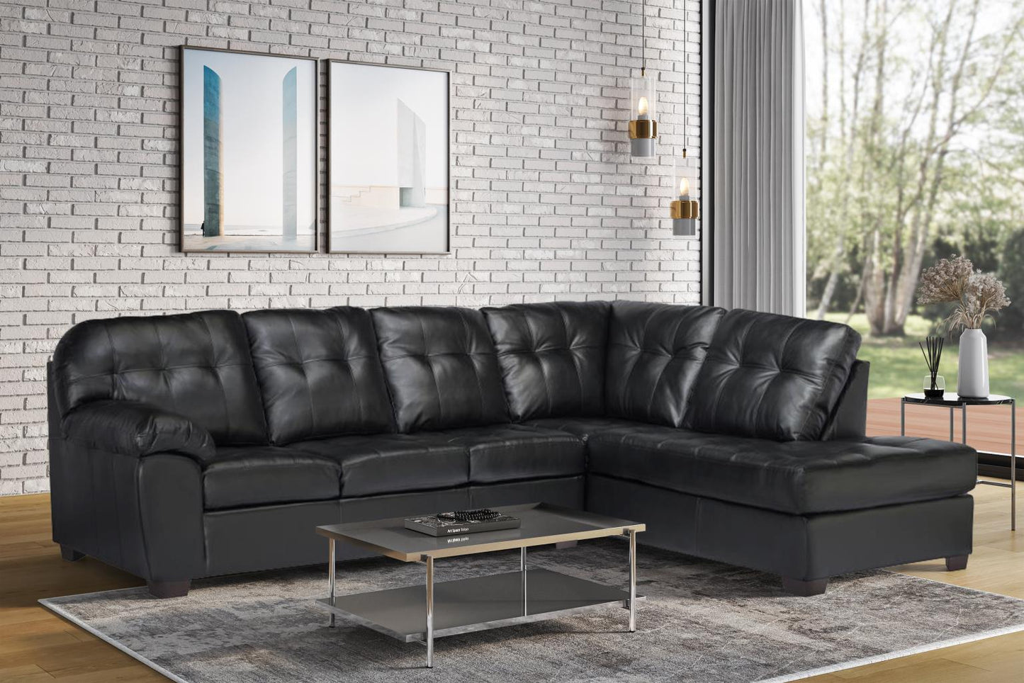6000 - Black Sectional