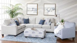 6090 - Chenille Light Grey Sectional