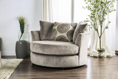 6122 Grey Champion Swivel Cuddle Chair