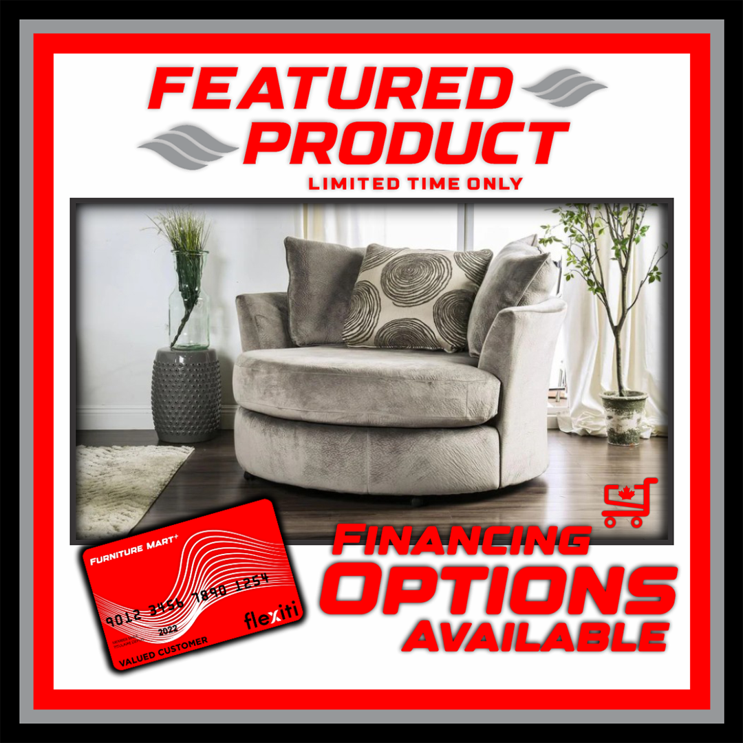 6122 Grey Champion Swivel Cuddle Chair