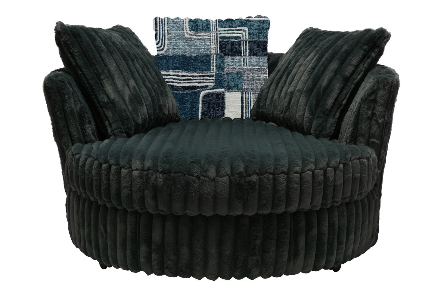 6129 Galactic Charcoal Swivel Cuddle Chair