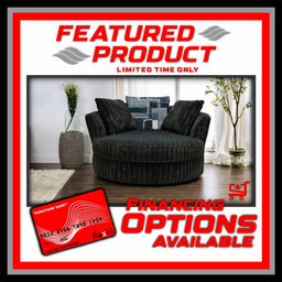 6129 Galactic Charcoal Swivel Cuddle Chair