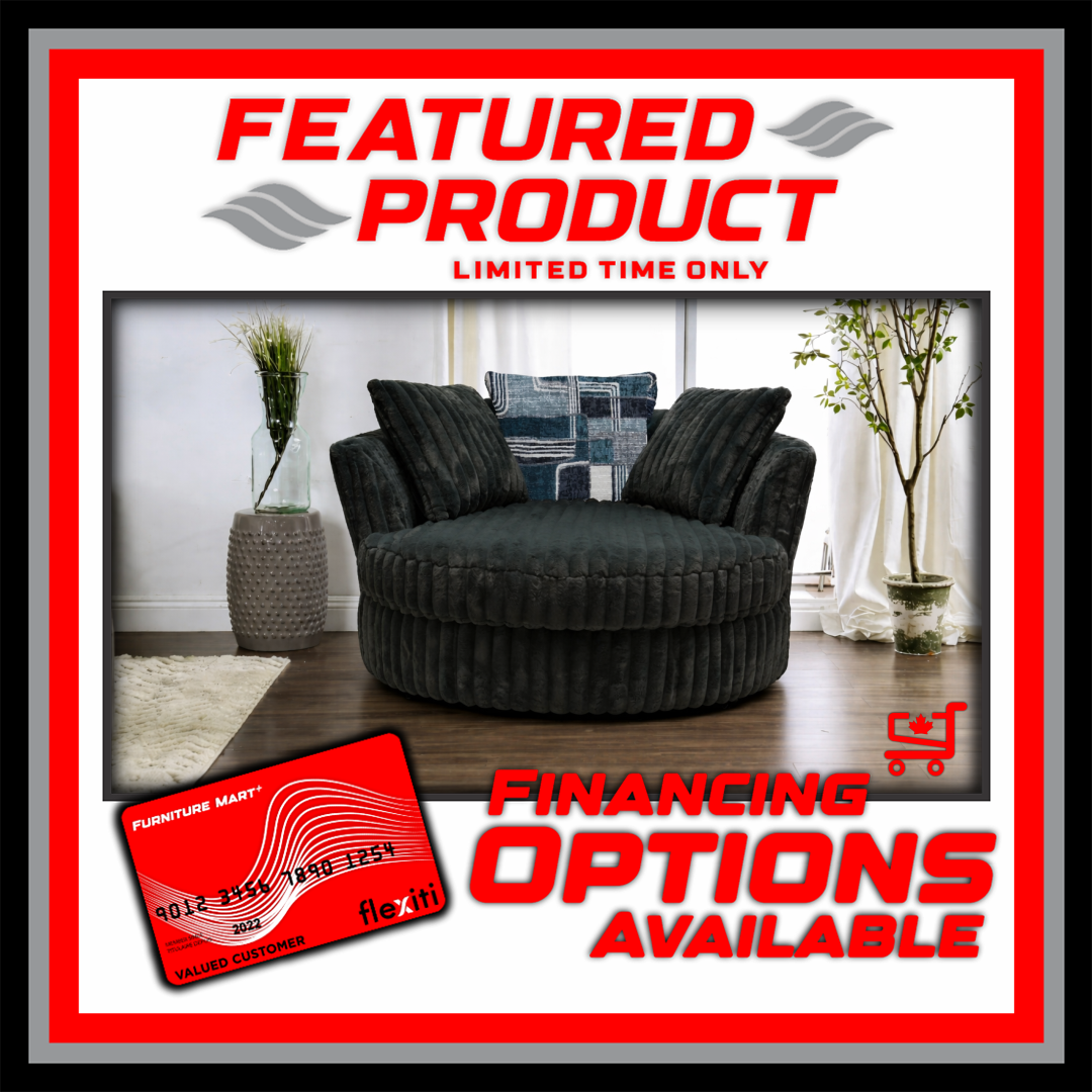 6129 Galactic Charcoal Swivel Cuddle Chair