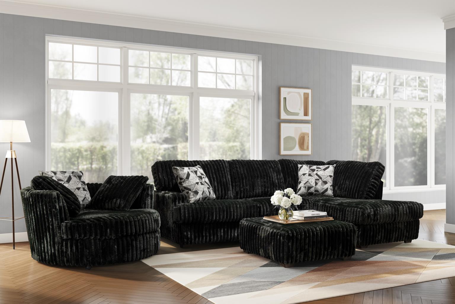 6139 - Mondo Black Sectional – Furniture Mart +