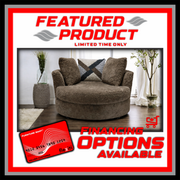 6255 Brown Swivel Cuddle Chair