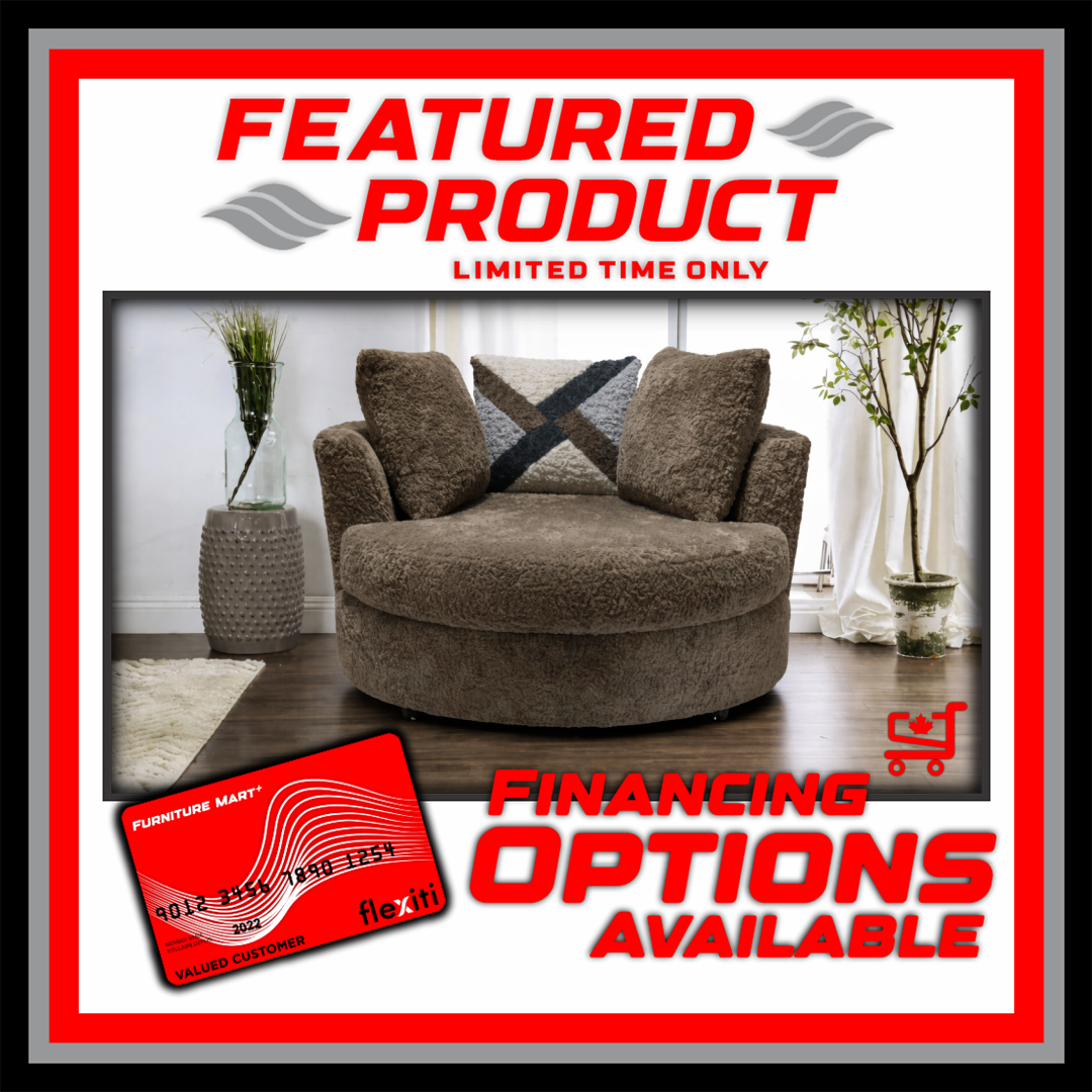 6255 Brown Swivel Cuddle Chair