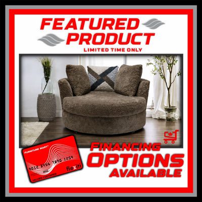 6255 Brown Swivel Cuddle Chair