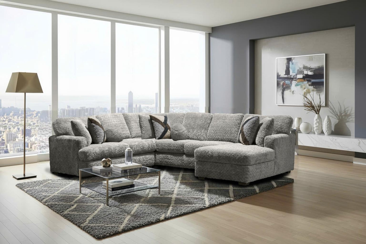 6255 - Ultra Plush Sectional - Grey