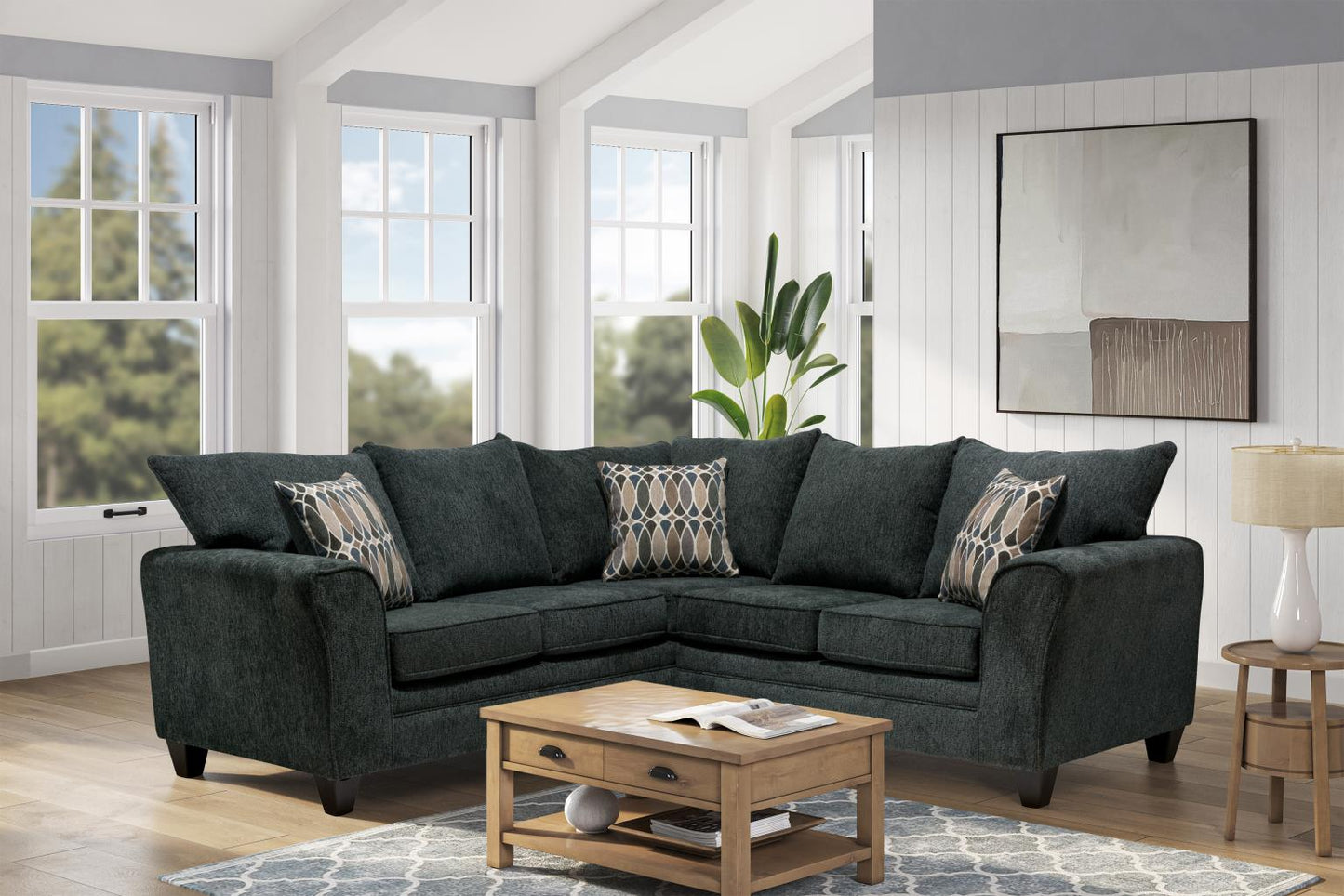 6828 - Charcoal Sectional