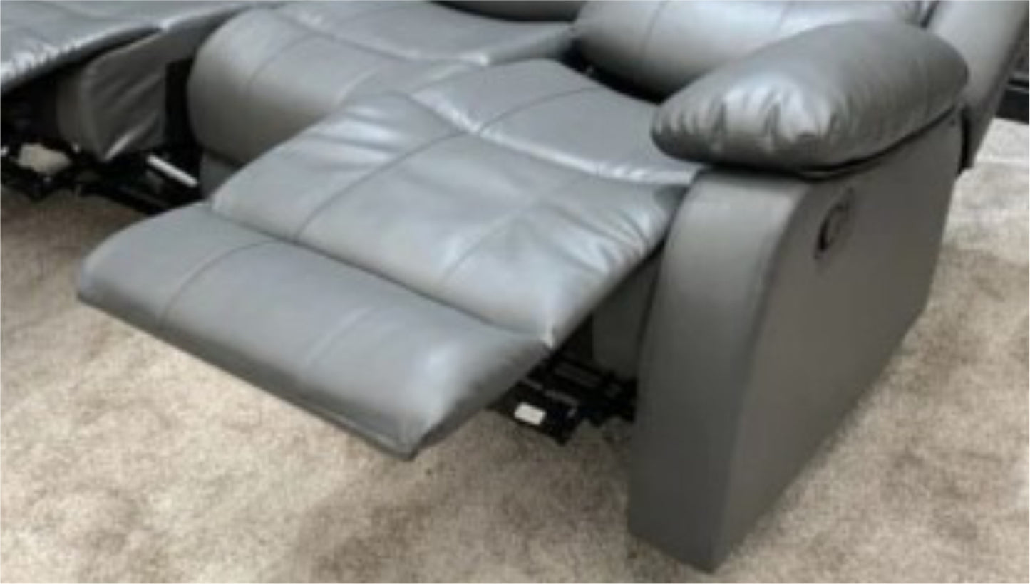 Hudson - Reclining Sofa, Loveseat and Chair Set - Dark Grey