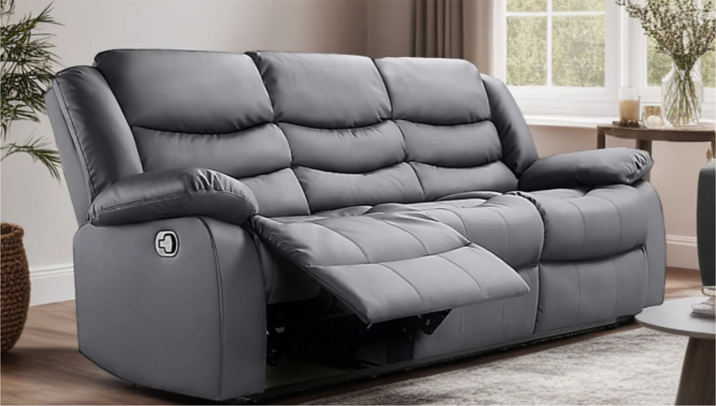 Hudson - Reclining Sofa, Loveseat and Chair Set - Light Grey