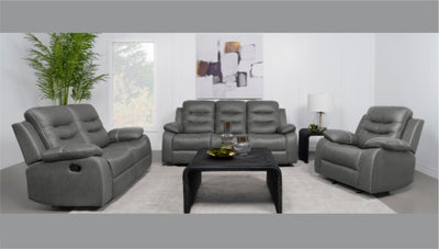 Hudson - Reclining Sofa, Loveseat and Chair Set - Dark Grey