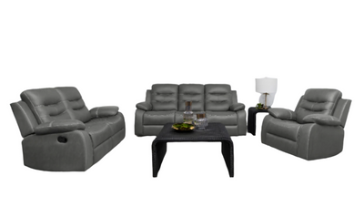Hudson - Reclining Sofa, Loveseat and Chair Set - Dark Grey
