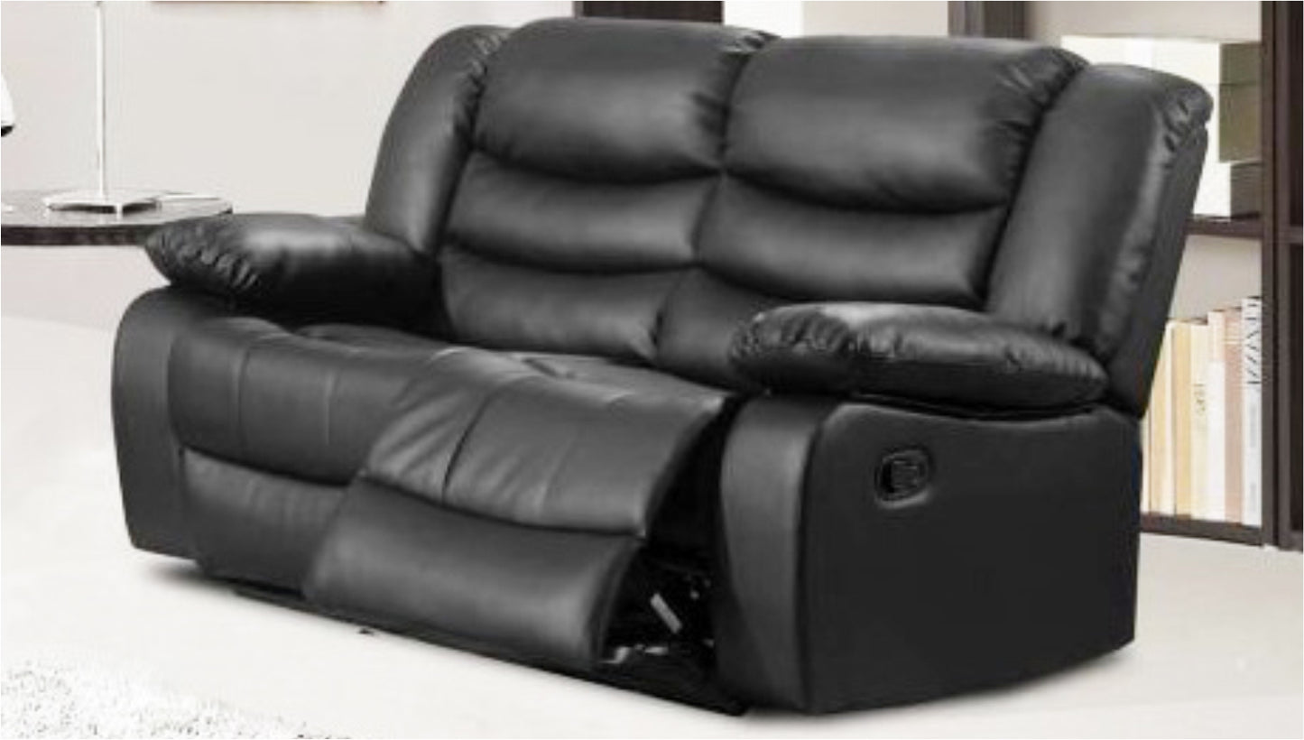 Hudson - Reclining Sofa, Loveseat and Chair Set - Black