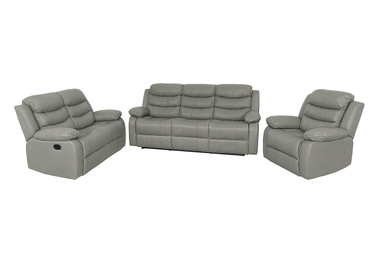 Hudson - Reclining Sofa, Loveseat and Chair Set - Light Grey