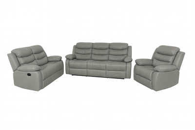 Hudson - Reclining Sofa, Loveseat and Chair Set - Light Grey