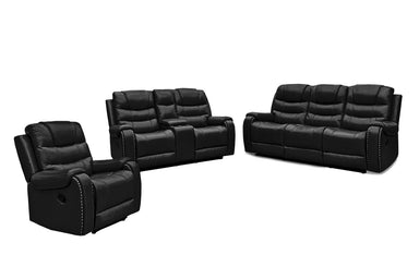 Harper - Reclining Sofa, Loveseat and Chair Set - Black