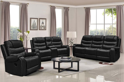 Harper - Reclining Sofa, Loveseat and Chair Set - Black