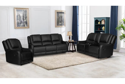 Harlow - Reclining Sofa, Loveseat and Chair Set - Black