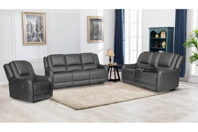 Harlow - Reclining Sofa, Loveseat and Chair Set - Grey